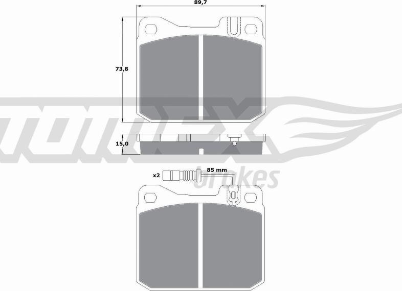 TOMEX brakes TX 10-221 - Brake Pad Set, disc brake autospares.lv