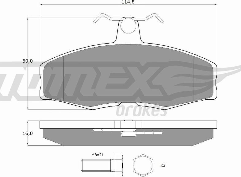 TOMEX brakes TX 10-272 - Brake Pad Set, disc brake autospares.lv