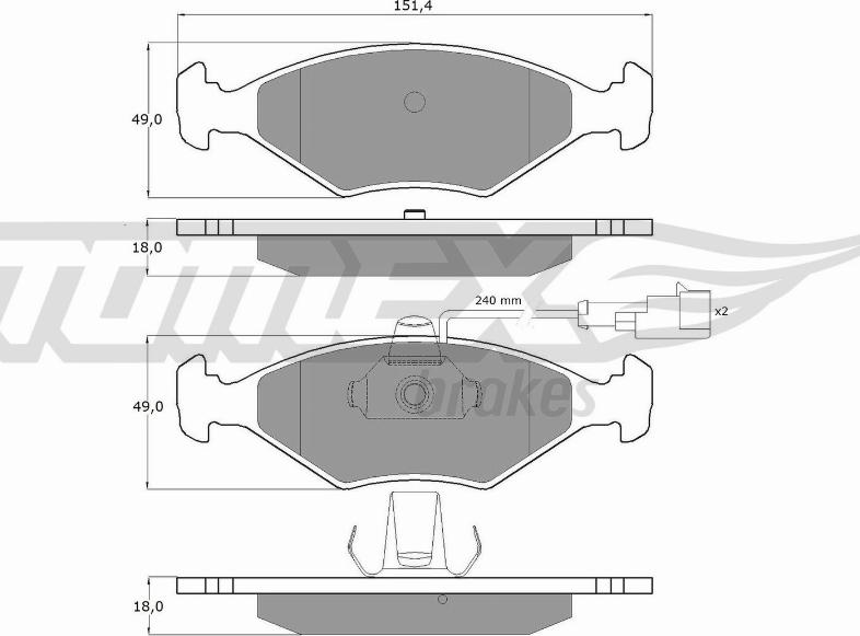 TOMEX brakes TX 10-794 - Brake Pad Set, disc brake autospares.lv