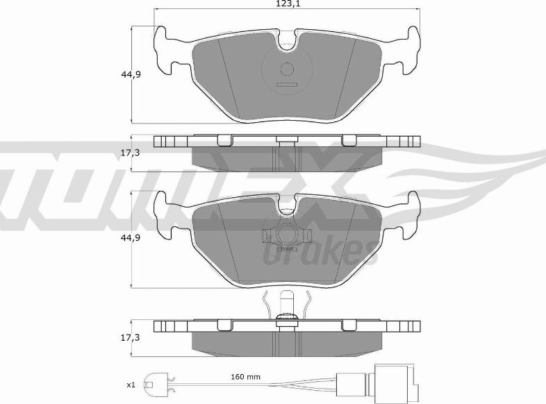 TOMEX brakes TX 10-701 - Brake Pad Set, disc brake autospares.lv