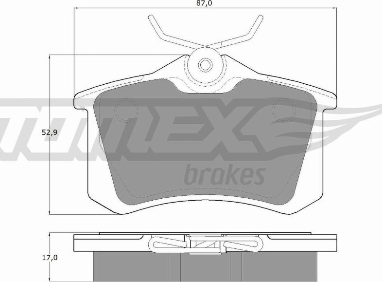 TOMEX brakes TX 10-781 - Brake Pad Set, disc brake autospares.lv