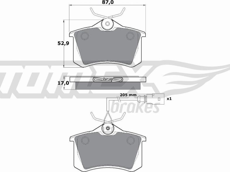 TOMEX brakes TX 10-782 - Brake Pad Set, disc brake autospares.lv