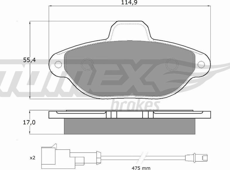 TOMEX brakes TX 10-721 - Brake Pad Set, disc brake autospares.lv