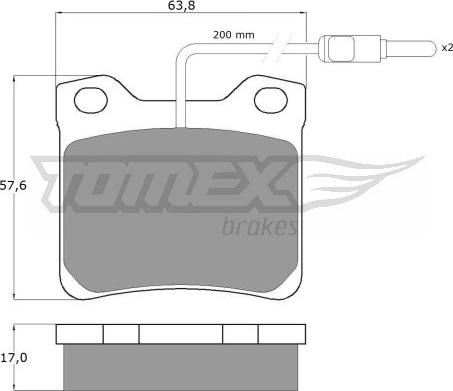 TOMEX brakes TX 11-95 - Brake Pad Set, disc brake autospares.lv