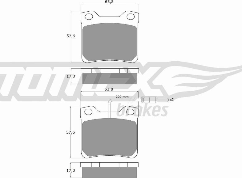 TOMEX brakes TX 11-95 - Brake Pad Set, disc brake autospares.lv