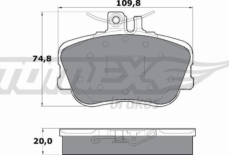 TOMEX brakes TX 11-46 - Brake Pad Set, disc brake autospares.lv