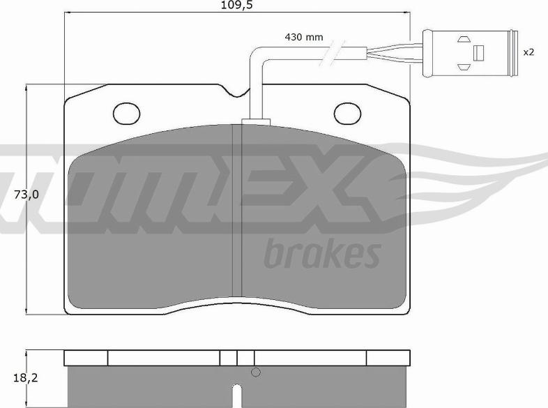 TOMEX brakes TX 11-40 - Brake Pad Set, disc brake autospares.lv