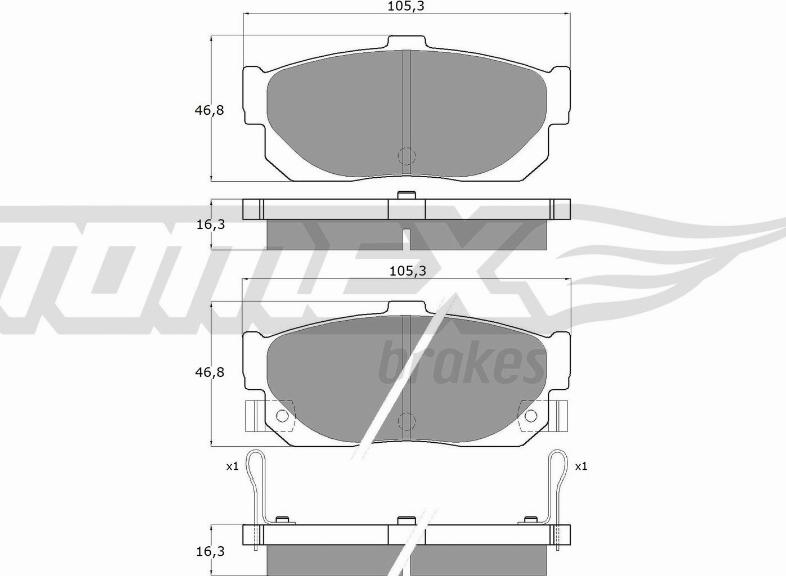 TOMEX brakes TX 11-59 - Brake Pad Set, disc brake autospares.lv