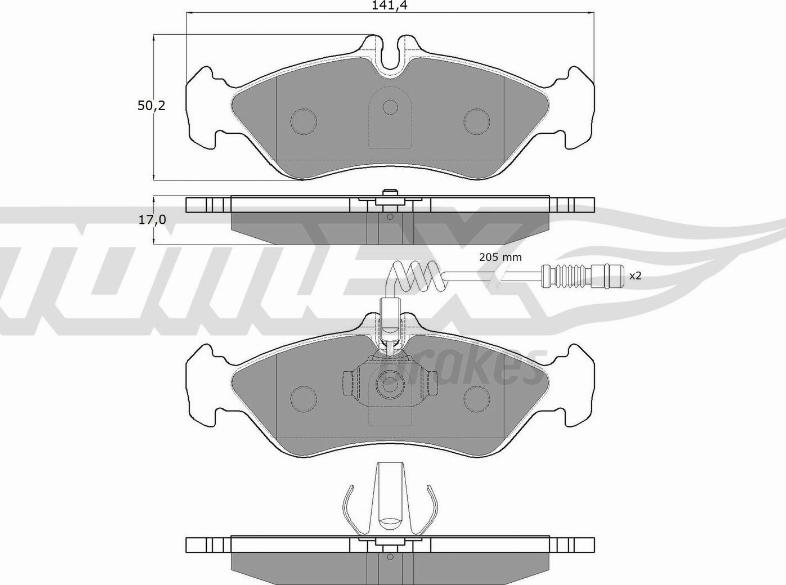 TOMEX brakes TX 11-501 - Brake Pad Set, disc brake autospares.lv