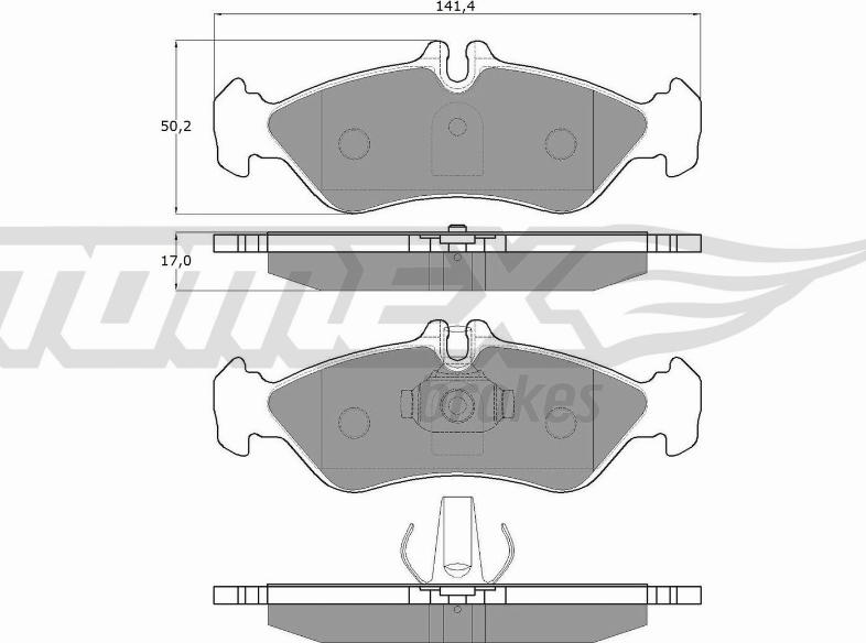 TOMEX brakes TX 11-50 - Brake Pad Set, disc brake autospares.lv