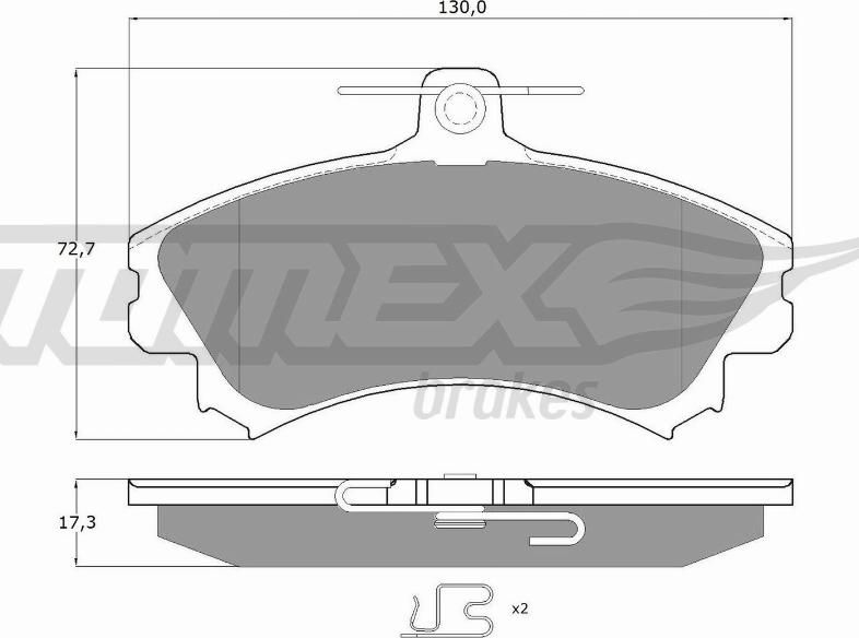 TOMEX brakes TX 11-521 - Brake Pad Set, disc brake autospares.lv