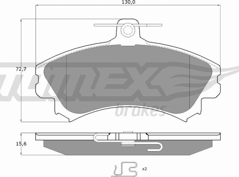 TOMEX brakes TX 11-52 - Brake Pad Set, disc brake autospares.lv