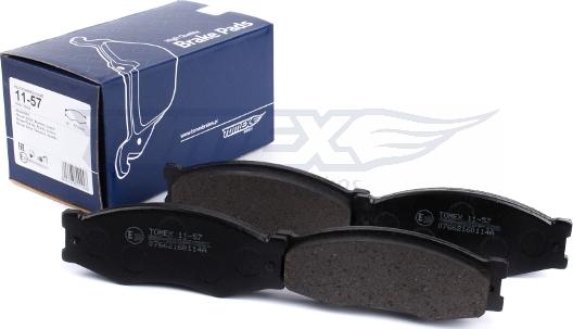 TOMEX brakes TX 11-57 - Brake Pad Set, disc brake autospares.lv