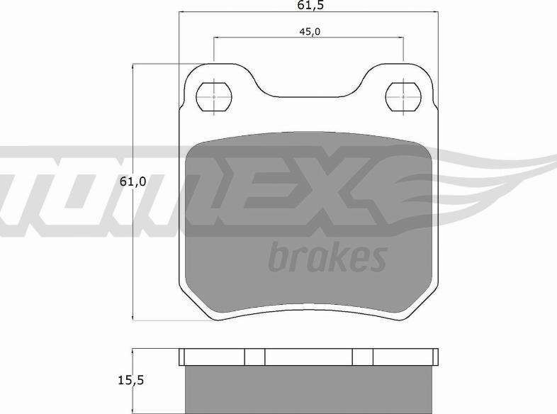 TOMEX brakes TX 11-60 - Brake Pad Set, disc brake autospares.lv