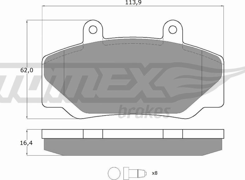 TOMEX brakes TX 11-67 - Brake Pad Set, disc brake autospares.lv