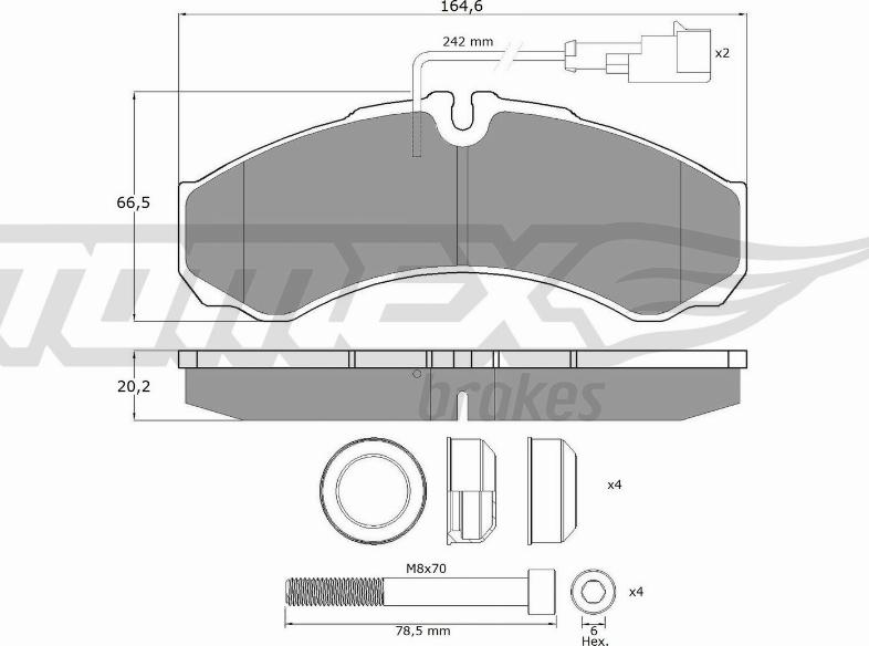 TOMEX brakes TX 11-112 - Brake Pad Set, disc brake autospares.lv