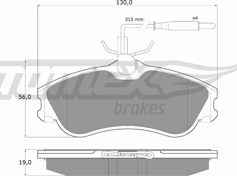 TOMEX brakes TX 11-12 - Brake Pad Set, disc brake autospares.lv