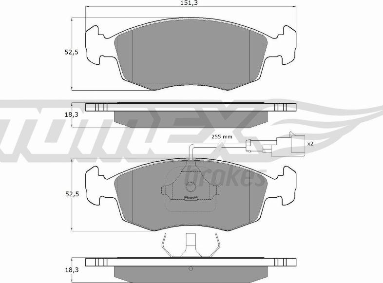 TOMEX brakes TX 11-86 - Brake Pad Set, disc brake autospares.lv