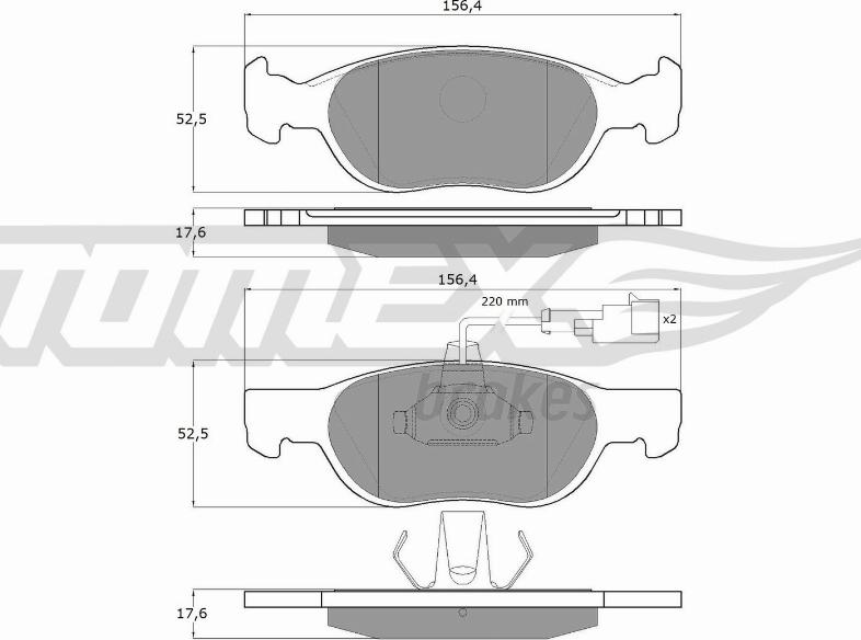 TOMEX brakes TX 11-87 - Brake Pad Set, disc brake autospares.lv