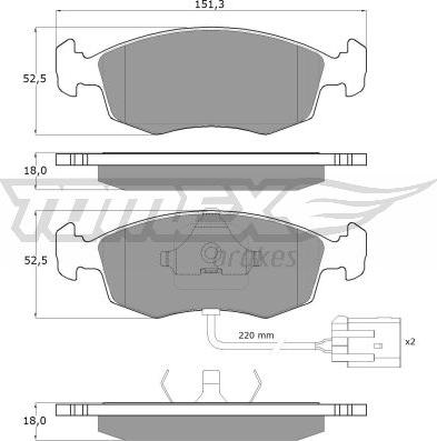 TOMEX brakes TX 11-34 - Brake Pad Set, disc brake autospares.lv