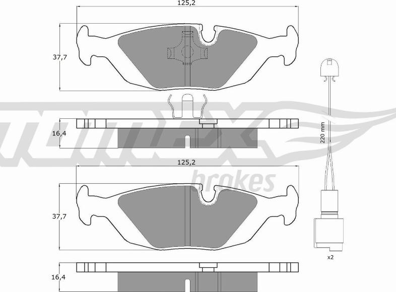 TOMEX brakes TX 11-301 - Brake Pad Set, disc brake autospares.lv