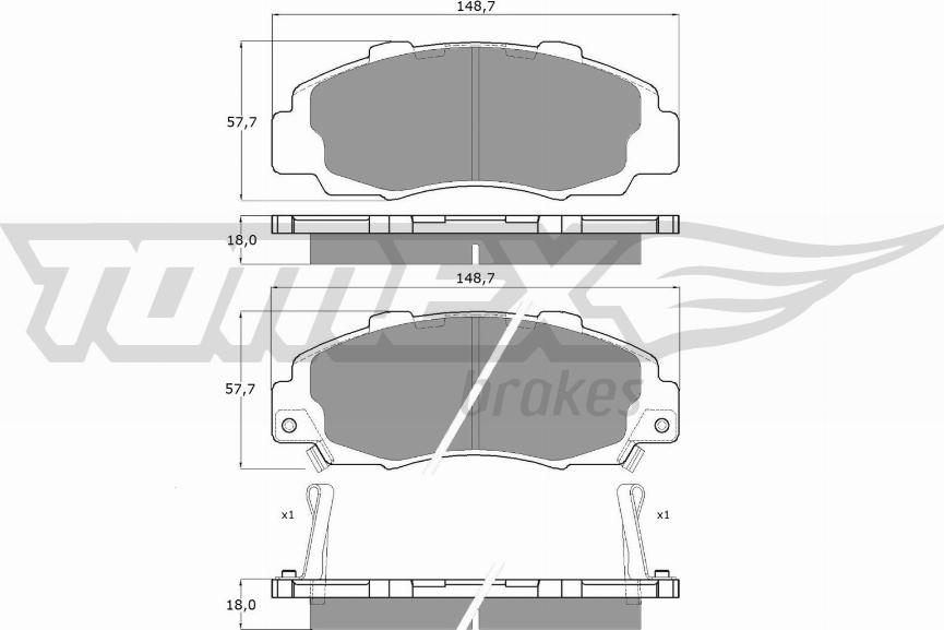 TOMEX brakes TX 11-37 - Brake Pad Set, disc brake autospares.lv