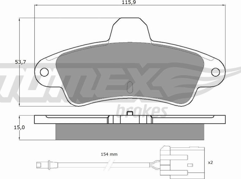 TOMEX brakes TX 11-201 - Brake Pad Set, disc brake autospares.lv