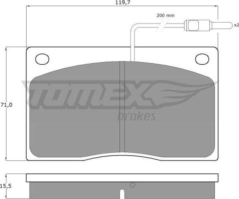 TOMEX brakes TX 11-74 - Brake Pad Set, disc brake autospares.lv