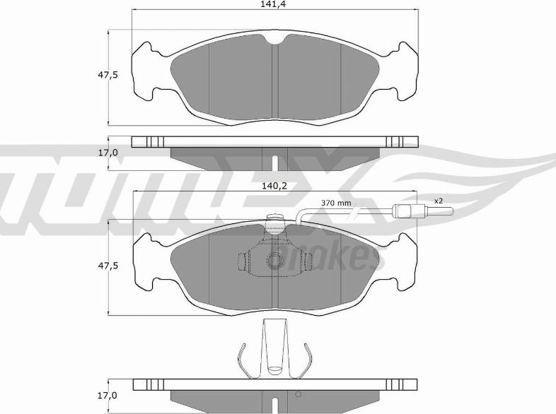 TOMEX brakes TX 11-711 - Brake Pad Set, disc brake autospares.lv