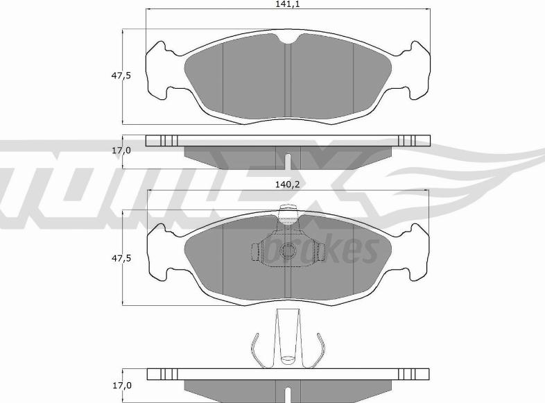 TOMEX brakes TX 11-71 - Brake Pad Set, disc brake autospares.lv