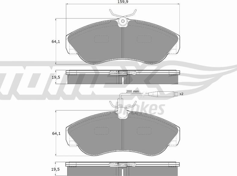 TOMEX brakes TX 11-73 - Brake Pad Set, disc brake autospares.lv