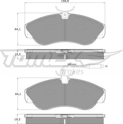 TOMEX brakes TX 11-73 - Brake Pad Set, disc brake autospares.lv