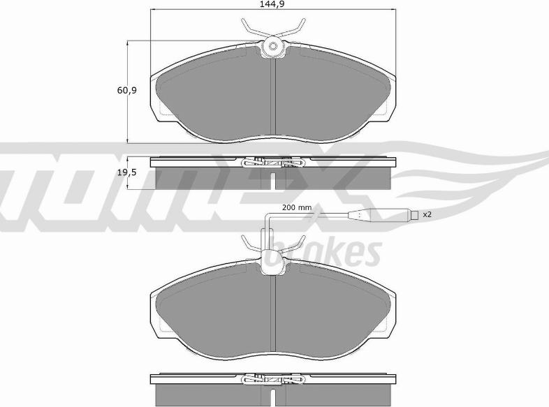 TOMEX brakes TX 11-72 - Brake Pad Set, disc brake autospares.lv