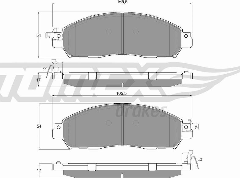 TOMEX brakes TX 18-41 - Brake Pad Set, disc brake autospares.lv