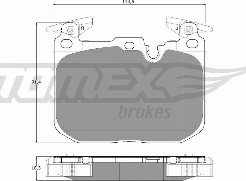 TOMEX brakes TX 18-48 - Brake Pad Set, disc brake autospares.lv