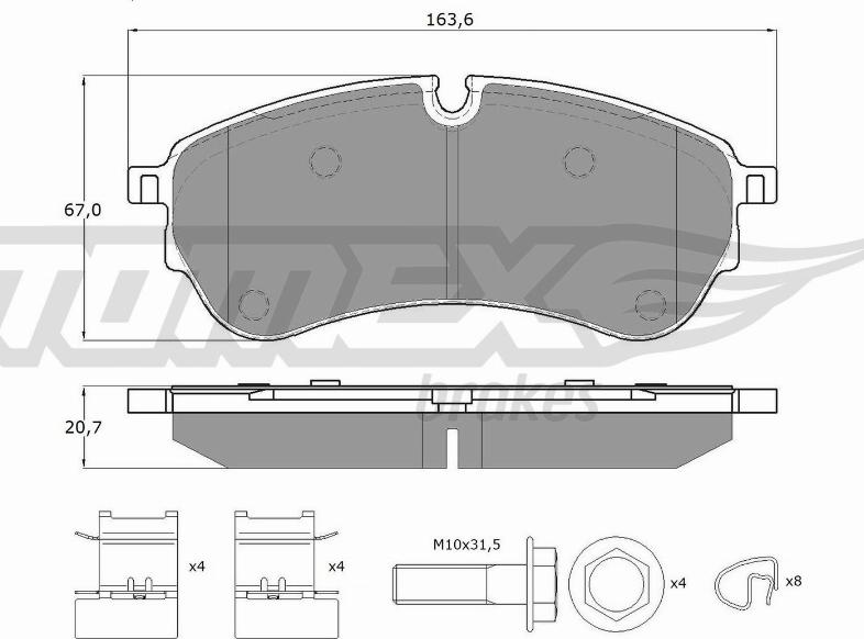 TOMEX brakes TX 18-58 - Brake Pad Set, disc brake autospares.lv