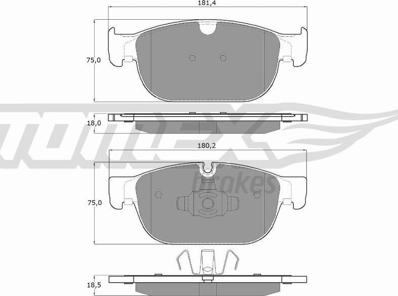 TOMEX brakes TX 18-57 - Brake Pad Set, disc brake autospares.lv