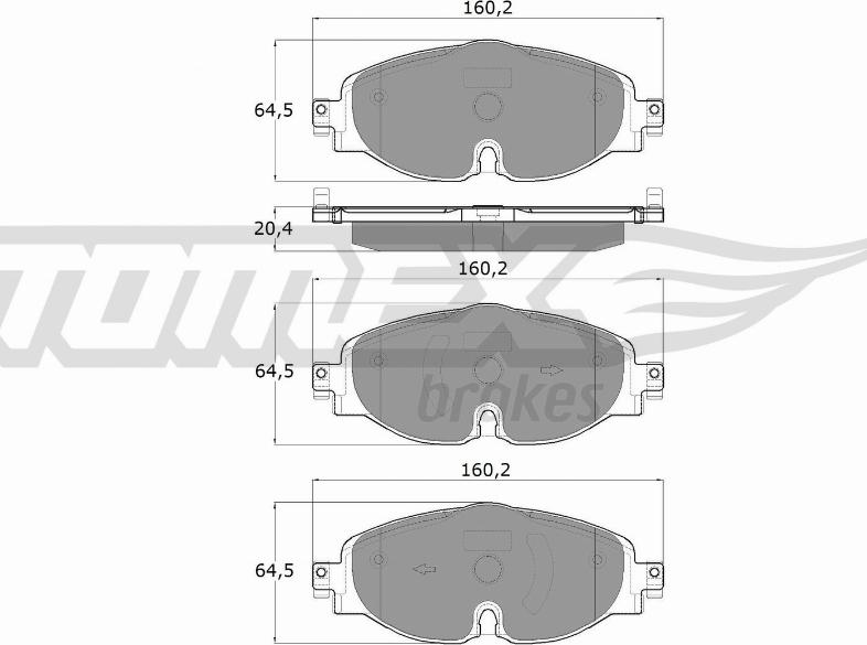 TOMEX brakes TX 18-05 - Brake Pad Set, disc brake autospares.lv