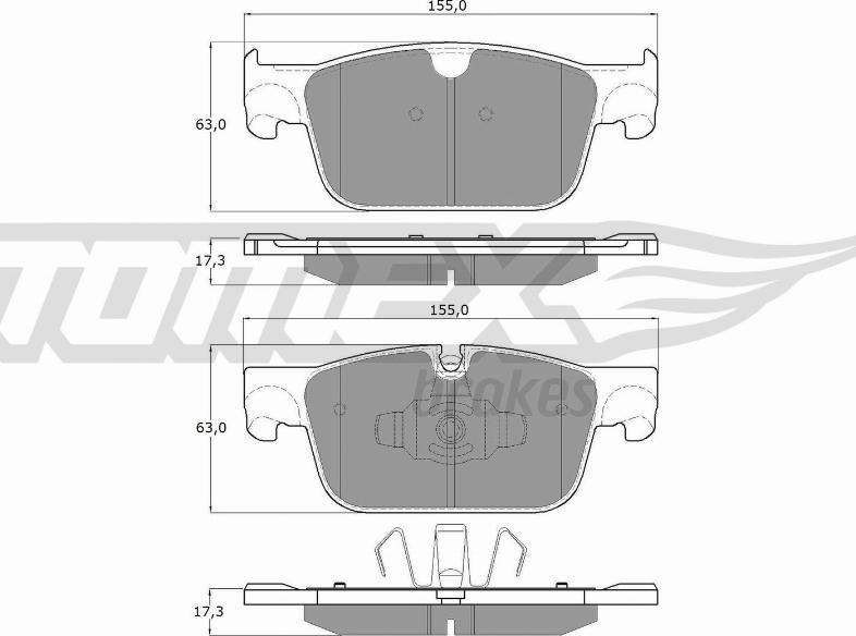 TOMEX brakes TX 18-86 - Brake Pad Set, disc brake autospares.lv