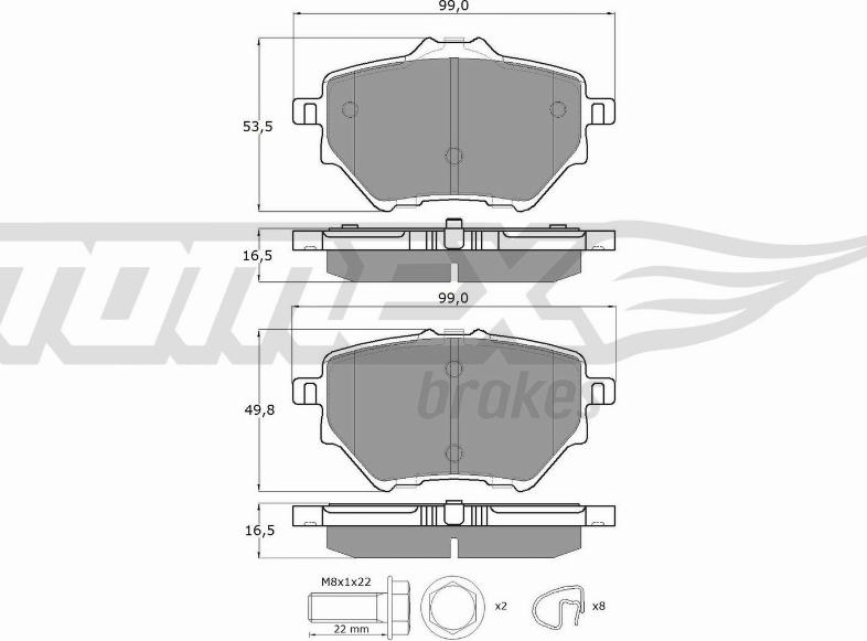 TOMEX brakes TX 18-36 - Brake Pad Set, disc brake autospares.lv