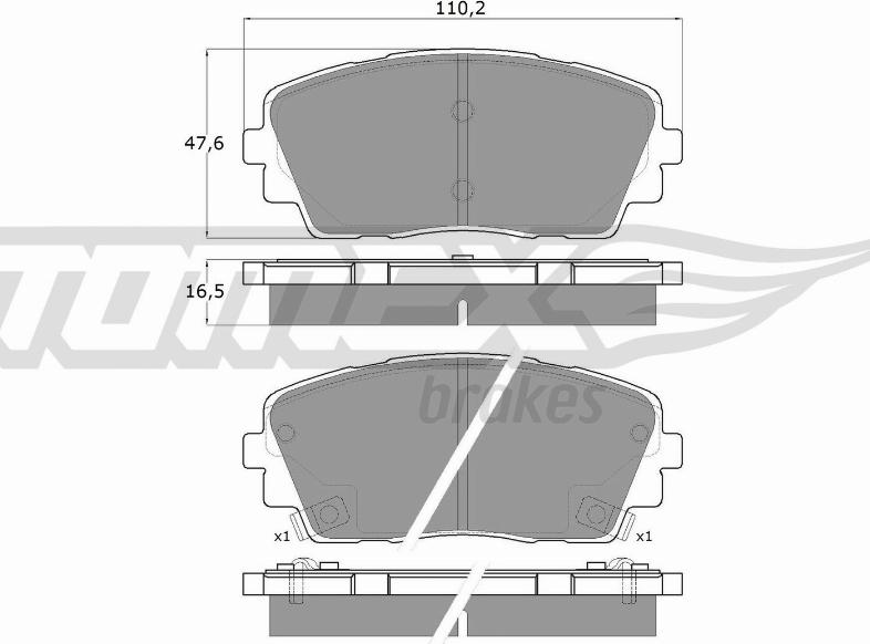 TOMEX brakes TX 18-30 - Brake Pad Set, disc brake autospares.lv