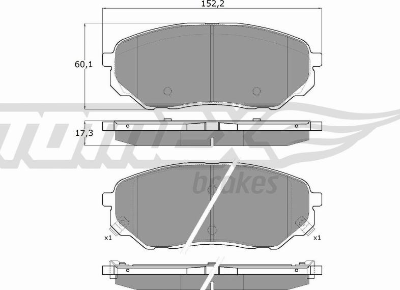 TOMEX brakes TX 18-28 - Brake Pad Set, disc brake autospares.lv