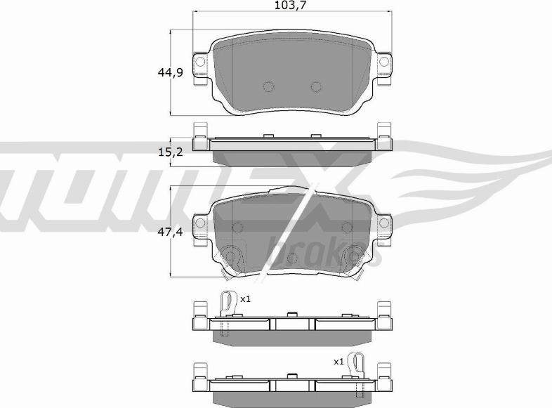 TOMEX brakes TX 18-27 - Brake Pad Set, disc brake autospares.lv