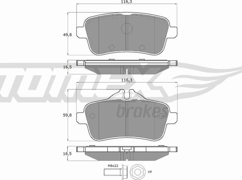 TOMEX brakes TX 18-79 - Brake Pad Set, disc brake autospares.lv