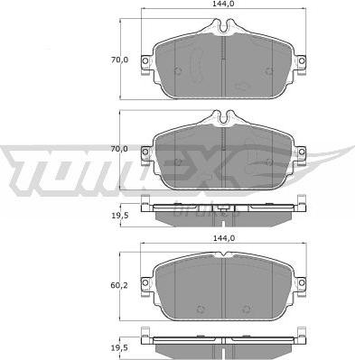 TOMEX brakes TX 18-74 - Brake Pad Set, disc brake autospares.lv