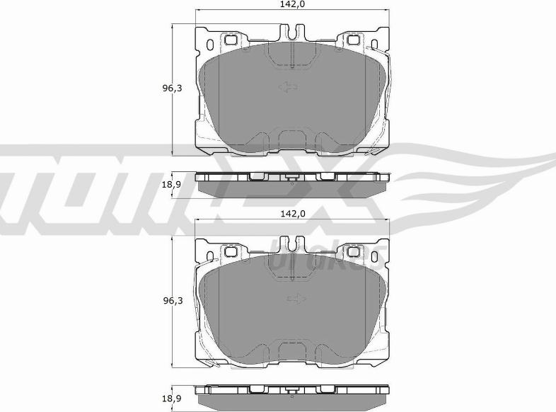 TOMEX brakes TX 18-75 - Brake Pad Set, disc brake autospares.lv