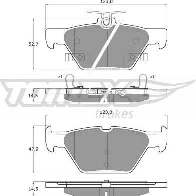 TOMEX brakes TX 18-71 - Brake Pad Set, disc brake autospares.lv