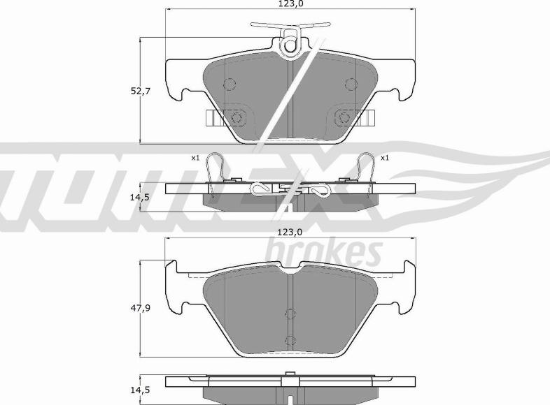 TOMEX brakes TX 18-71 - Brake Pad Set, disc brake autospares.lv