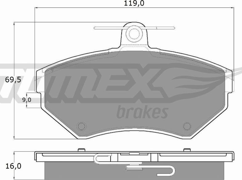 TOMEX brakes TX 13-94 - Brake Pad Set, disc brake autospares.lv