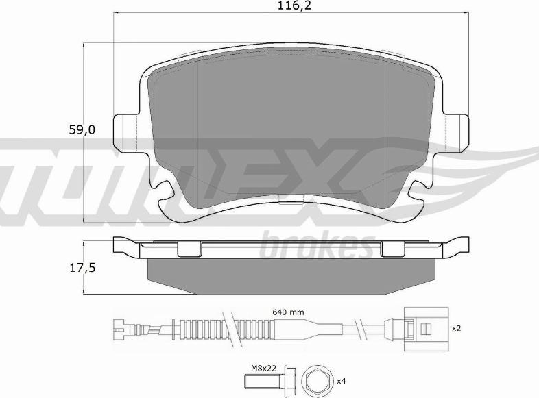 TOMEX brakes TX 13-962 - Brake Pad Set, disc brake autospares.lv